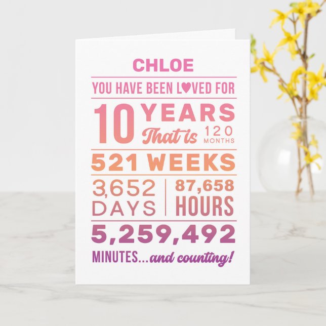 Tarjeta You Have Been Loved 10 Years Birthday Card (flor amarilla)