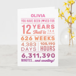 Tarjeta You Have Been Loved 12 Years Birthday Card