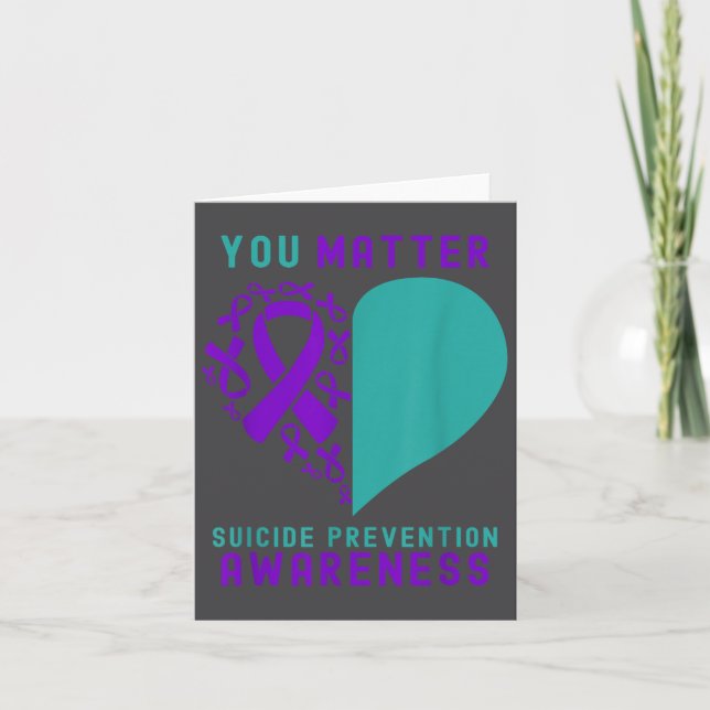 Tarjeta You - Heart &amp; Ribbon Design Suicide Prevention (Anverso)