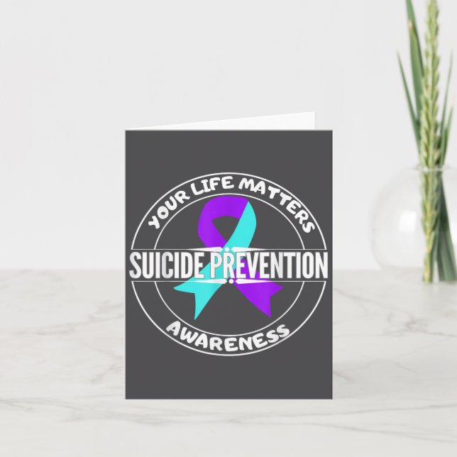 Tarjeta You Life S Suicide Prevention Awareness Teal Purpl (Anverso)