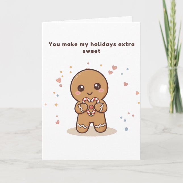 Tarjeta You Make My Holidays Puchi Gingerbread Card (Anverso)