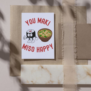 Tarjeta You Maki Miso Feliz – Chiste Divertido de Sushi 