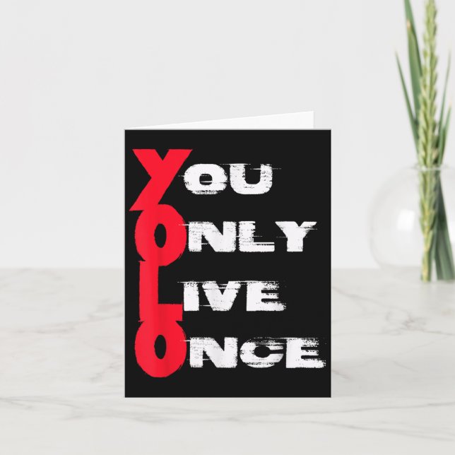 Tarjeta You Only Live Once _ Motivation Quote _ Insration  (Anverso)