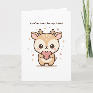 Tarjeta You’re Deer to My Heart Cute Puchi Dōshi Deer