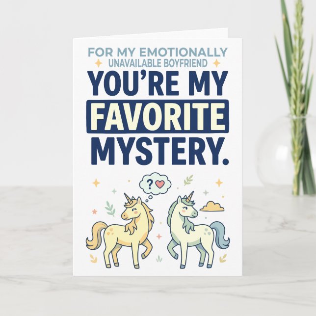 Tarjeta You’re My Favorite Mystery Unicorn Quote (Anverso)