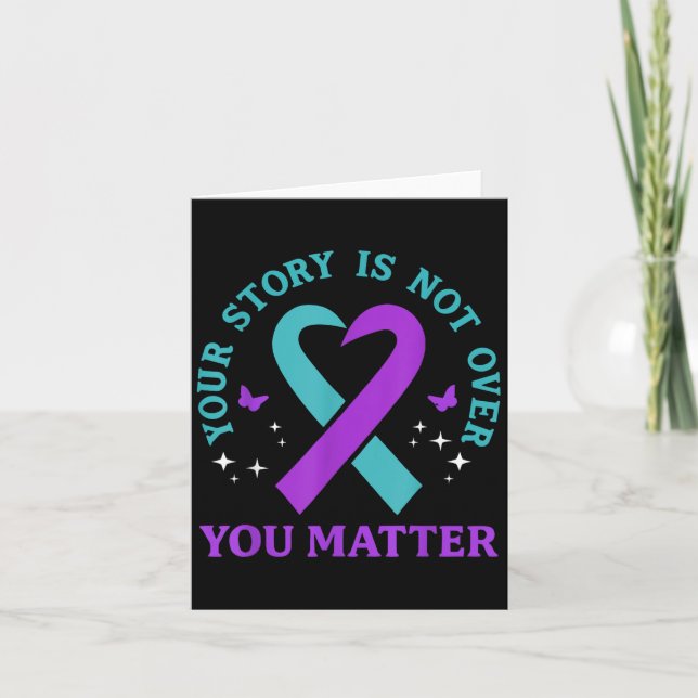 Tarjeta You Story Is Not Over Ribbon Mental Health Women  (Anverso)