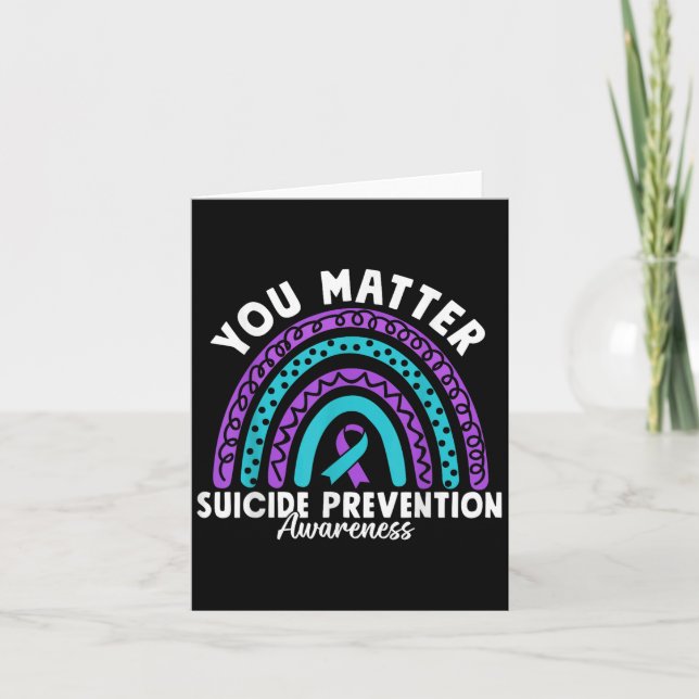 Tarjeta You Suicide Prevention Awareness Teal &amp; Purple (Anverso)