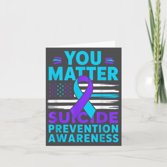 Tarjeta You Suicide Prevention Awareness Teal Purple Ribbo (Anverso)