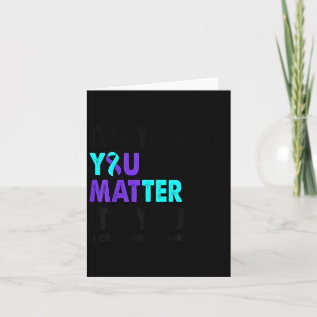 Tarjeta You Suicide Prevention Awareness Teal Purple Ribbo (Anverso)