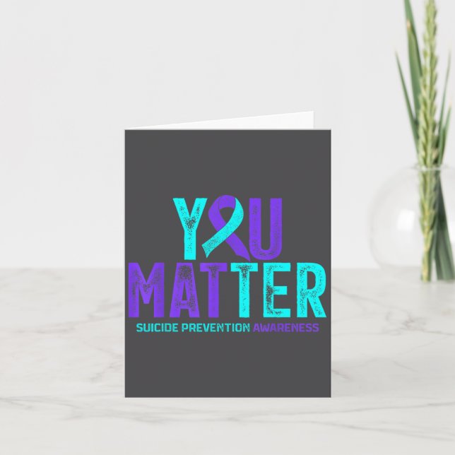 Tarjeta You - Suicide Prevention Teal Purple Awareness Rib (Anverso)