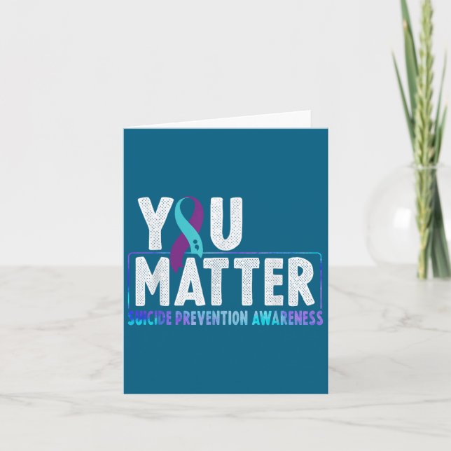 Tarjeta You - Suicide Prevention Teal Purple Awareness Rib (Anverso)