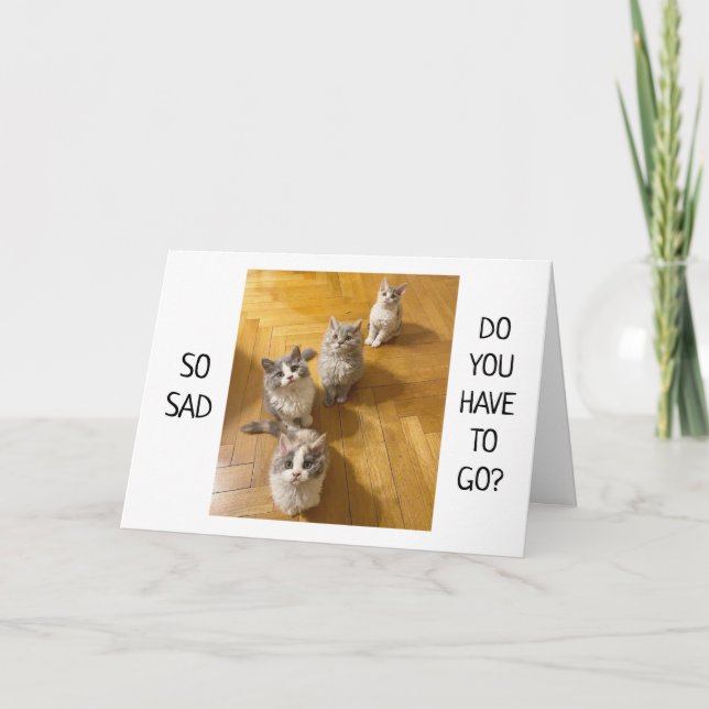 TARJETA **YOU WILL BE MISSED** SAYING GOOD-BYE  CARD (Anverso)