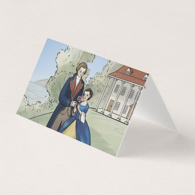 Tarjeta Young George Washington y Martha Washington (Anverso)