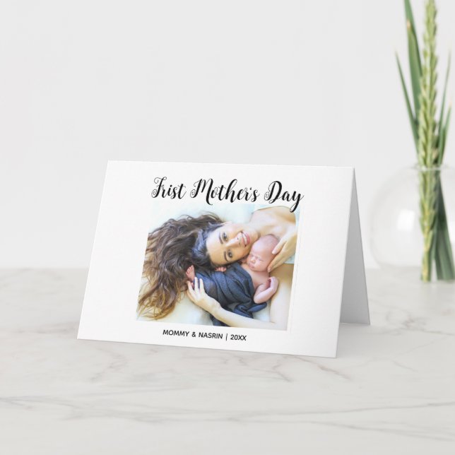 Tarjeta Your First Mother's Day personalised photo &Quote  (Anverso)