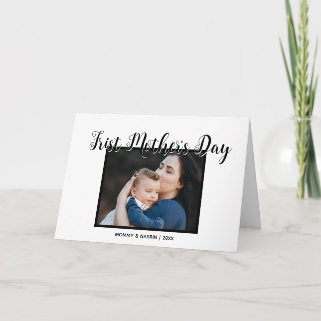 Tarjeta Your First Mother's Day personalised photo &Quote  (Anverso)