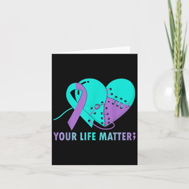 Tarjeta Your Life S Suicide Prevention Awareness Teal And  (Anverso)