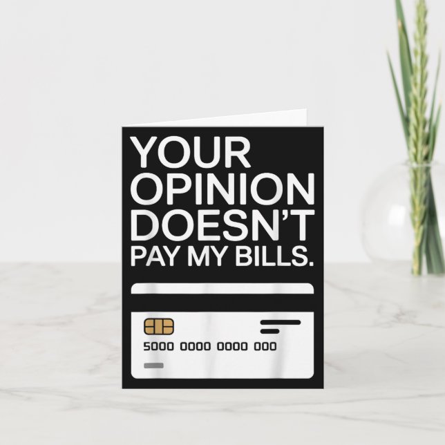 Tarjeta Your Onion Doesn't Pay My Bills Success Hustle Mot (Anverso)