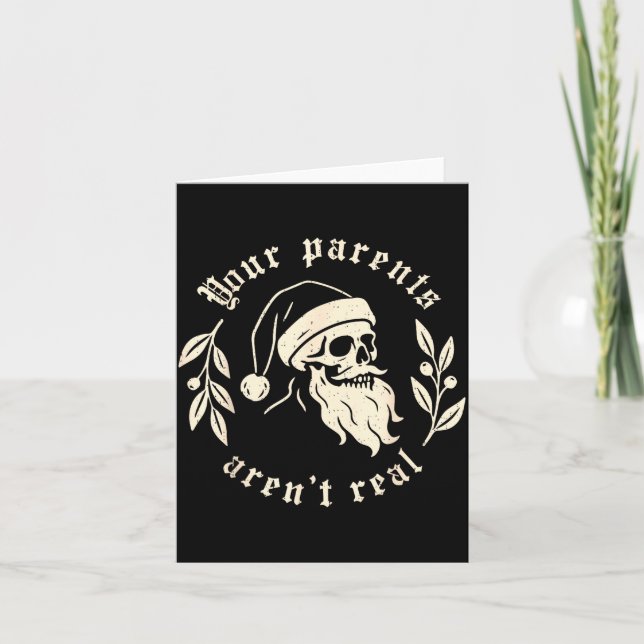 Tarjeta Your Parents Aren't Real Funny Santa Christmas Xma (Anverso)