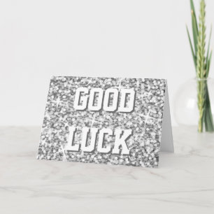Tarjeta "Your Text" de Glitz "Silver", "Good Luck"