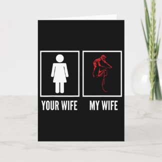 Tarjeta Your Wife My Wife Biker Cyclist Mountain Biking 