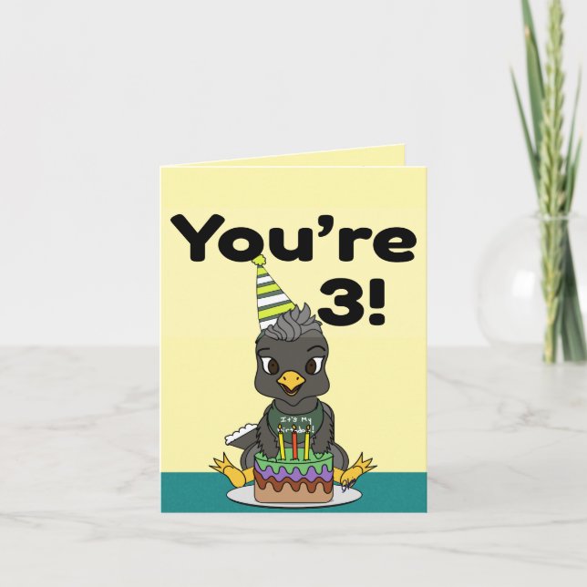 Tarjeta You're 3 Happy Birthday Card (Anverso)