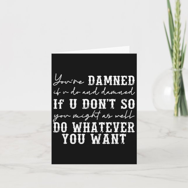 Tarjeta Youre Ed If U Do And Ed If U Dont  (Anverso)