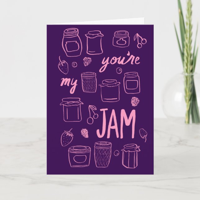 Tarjeta YOURE MY JAM Cute Jars Ilustracion Día de San Vale (Anverso)