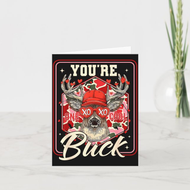 Tarjeta You're One Cool Buck Camouflage Valentine's Day Hu (Anverso)