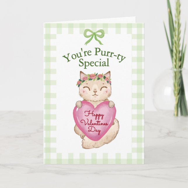 Tarjeta You're Purr-ty Special Kitty Cat Valentine's Day N (Anverso)