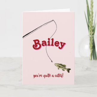 Tarjeta You're Quite a Catch Pink Fishing Valentine's Card