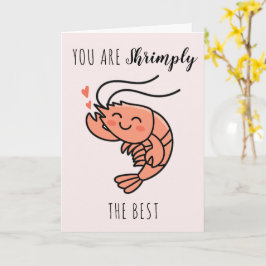 Tarjeta You're Shrimply The Best Cute Kids Valentine's Day