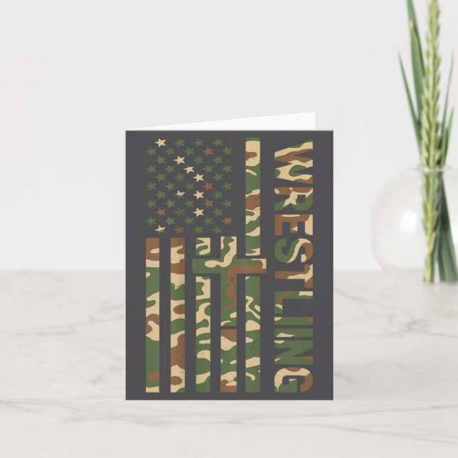 Tarjeta Youth Camo Wrestling American Flag Us Patriotic Bo (Anverso)