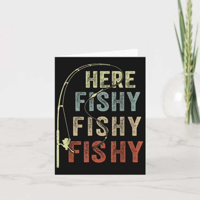 Tarjeta Youth Here-fishy Fishing-shirt Boys Toddler Funny  (Anverso)