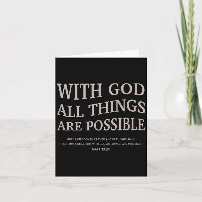 Tarjeta Youth With God All Things Are Ssible Christian Gir (Anverso)
