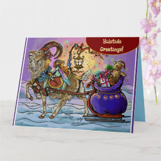 Tarjeta Yule Goat Holiday Magic