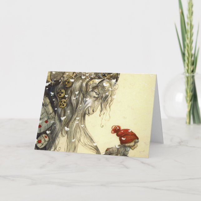 Tarjeta Yule Goat John Bauer (Anverso)