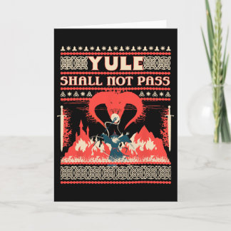 Tarjeta Yule Shall Not P Fantasy Wizard Holiday Pun Funny 