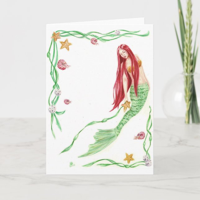 Tarjeta Yule Tide Greetings by Deanna Bach Art (Anverso)