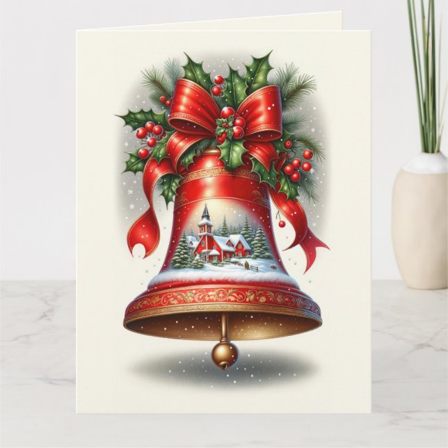 Tarjeta Yuletide Carol Bell (Anverso)