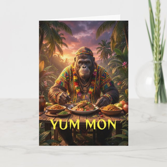 Tarjeta Yum mon sasquatch jamaica pegatina (Anverso)