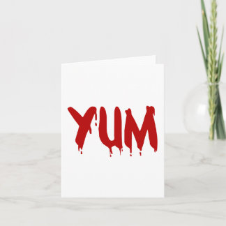 Tarjeta YUM Yummy Sangre Carne sangrienta Vampido Hallowee