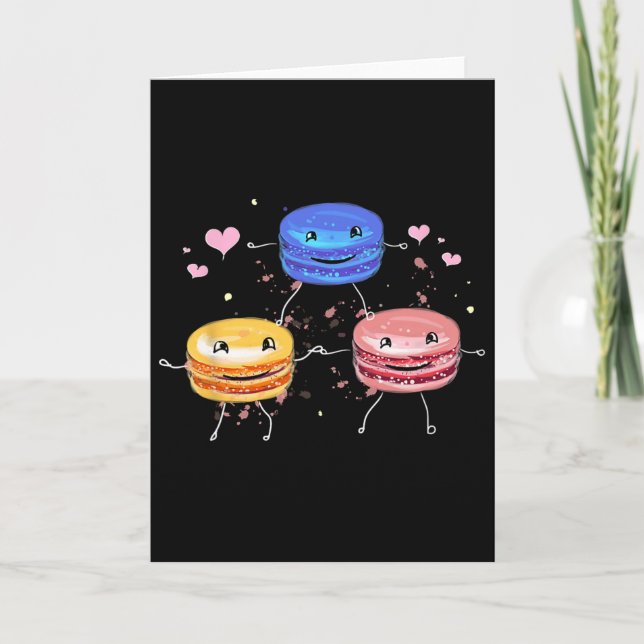 Tarjeta Yummy Cute Cheerleading Macaroon Gift  (Anverso)