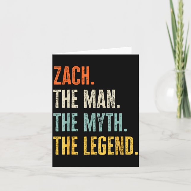 Tarjeta Zach The , Man Myth Legend, Funny Name Zach  (Anverso)