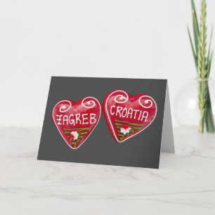 Tarjeta Zagreb, Croacia: Libreto con forma de corazón