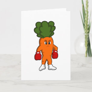 Tarjeta Zanahoria como boxeador con guantes de boxeo