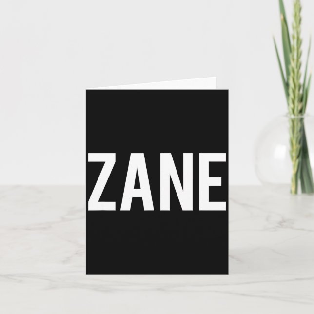 Tarjeta Zane - Cool New Funny Name Fan Gift Tee  (Anverso)