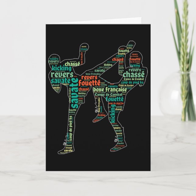 Tarjeta Zapatería de boxeo de kickboxing Boxer Savate de p (Anverso)