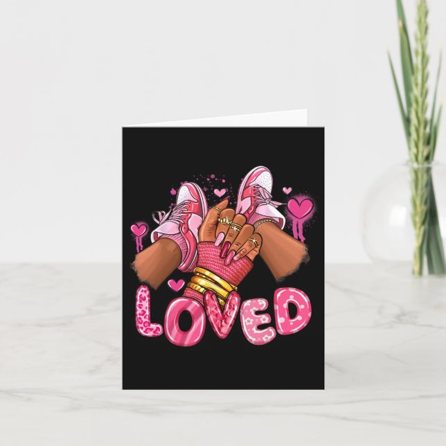 Tarjeta Zapatillas Afro de San Valentín para Mujer Amadas (Anverso)