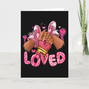 Tarjeta Zapatillas Afro de San Valentín queridas para muje