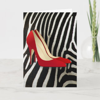 Tarjeta zapatos altos rojos